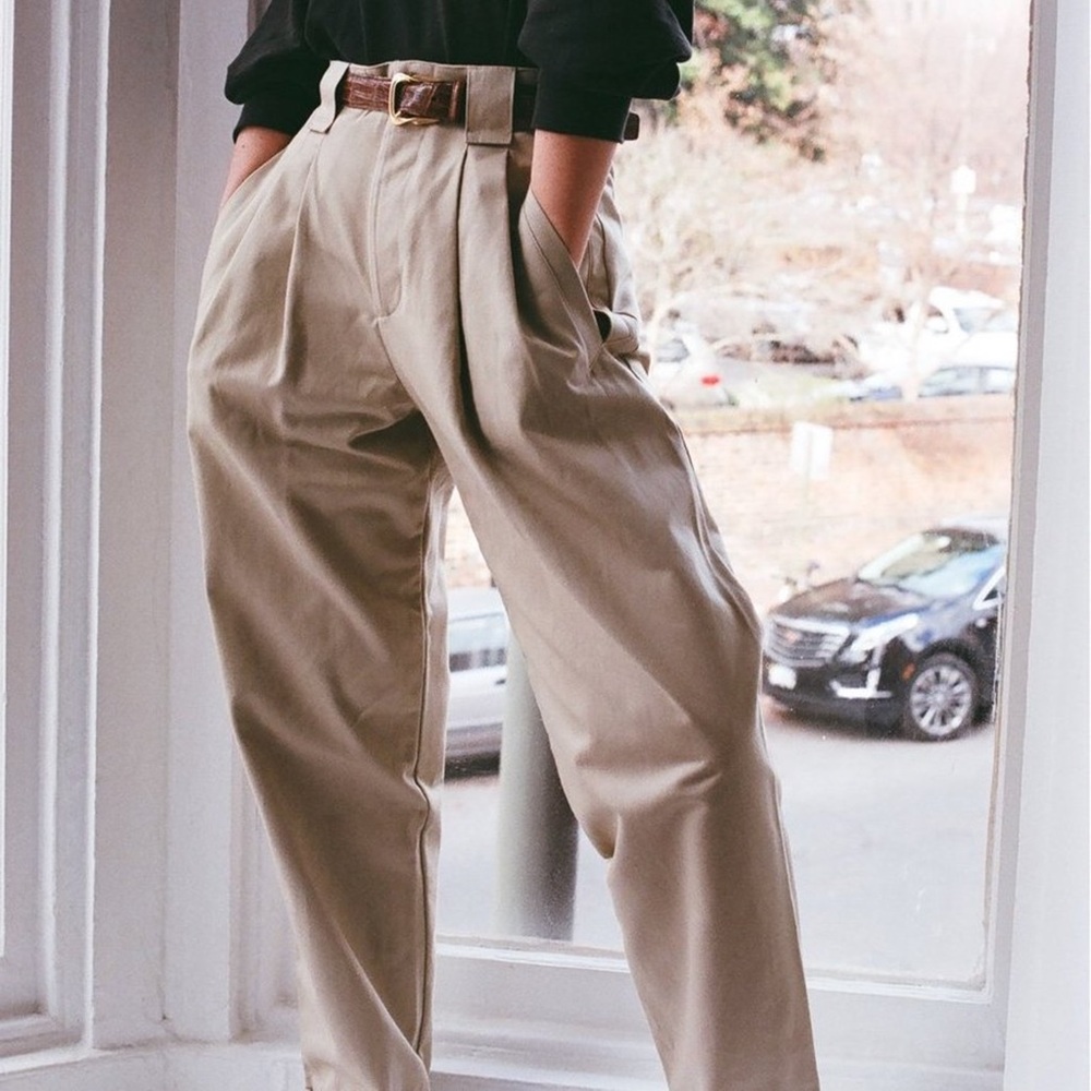 Na Nin Townes Trousers in Khaki size Medium M Tailored